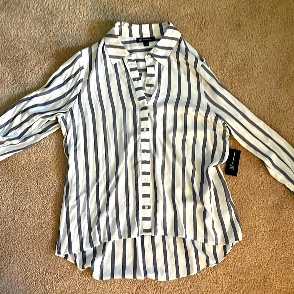 INC Woman’s Button Down Striped Shirt